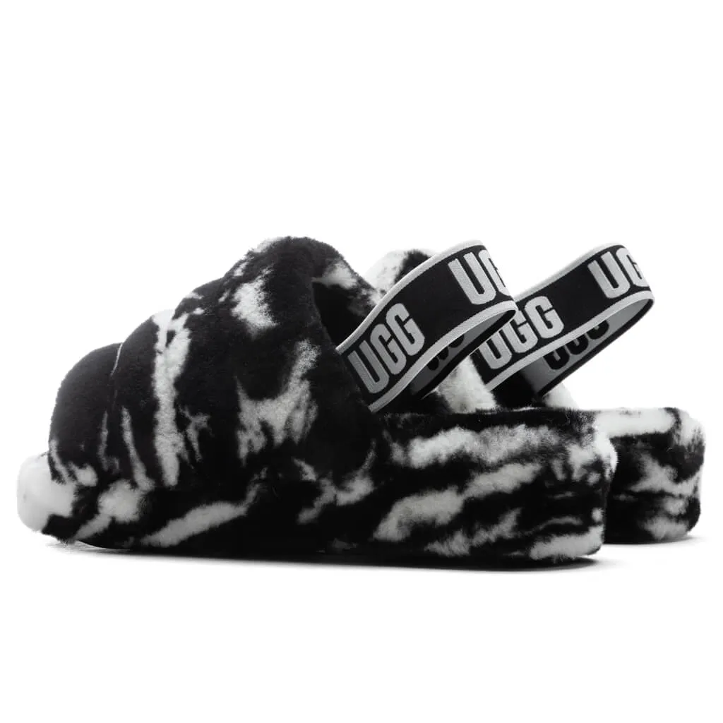 Women's Fluff Yeah Slide Marble - Black