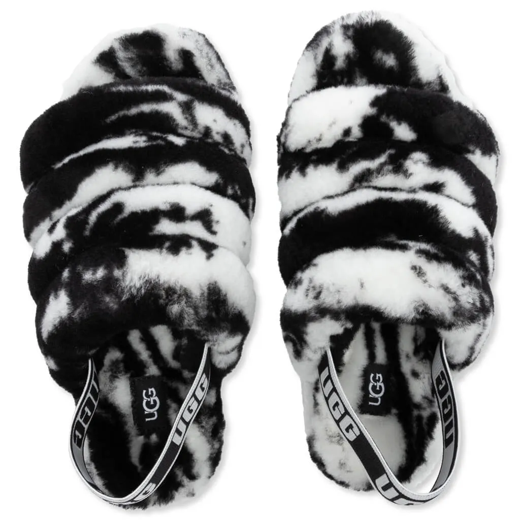 Women's Fluff Yeah Slide Marble - Black