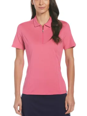 Womens Tonal Heather 1/4 Zip Polo