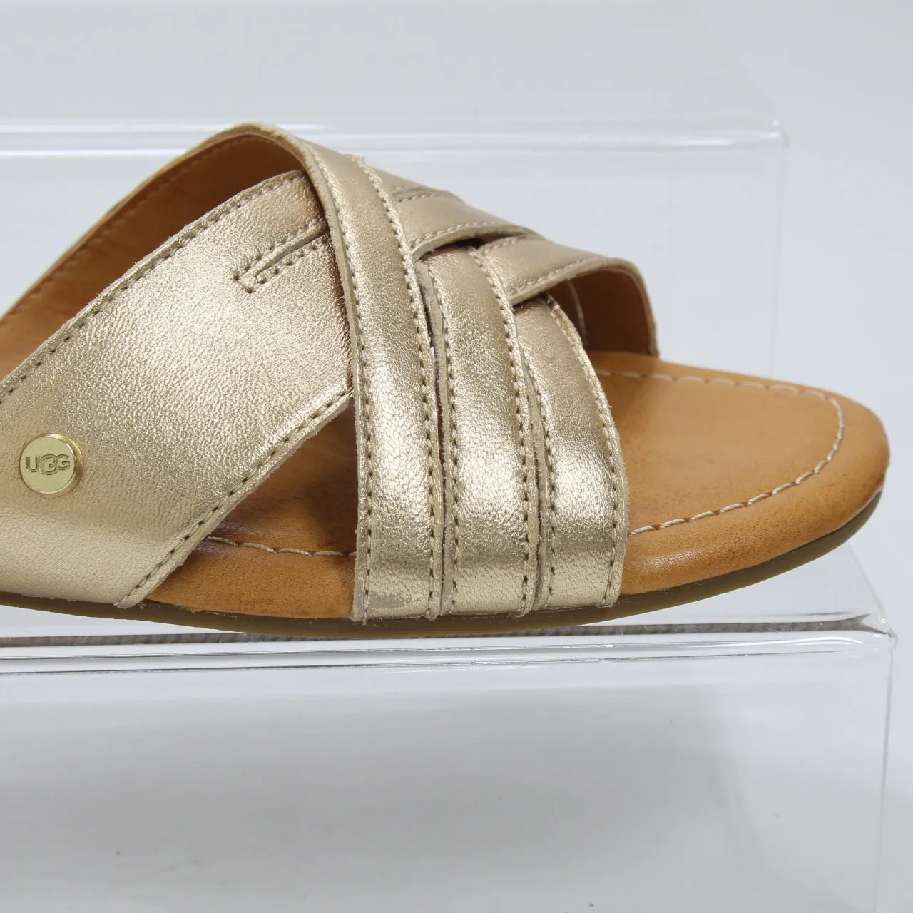 Womens UGG Kenleigh Slides Gold Metallic