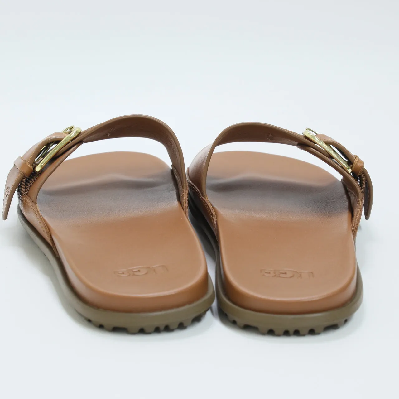 Womens UGG Solivan Buckle Slides Tan