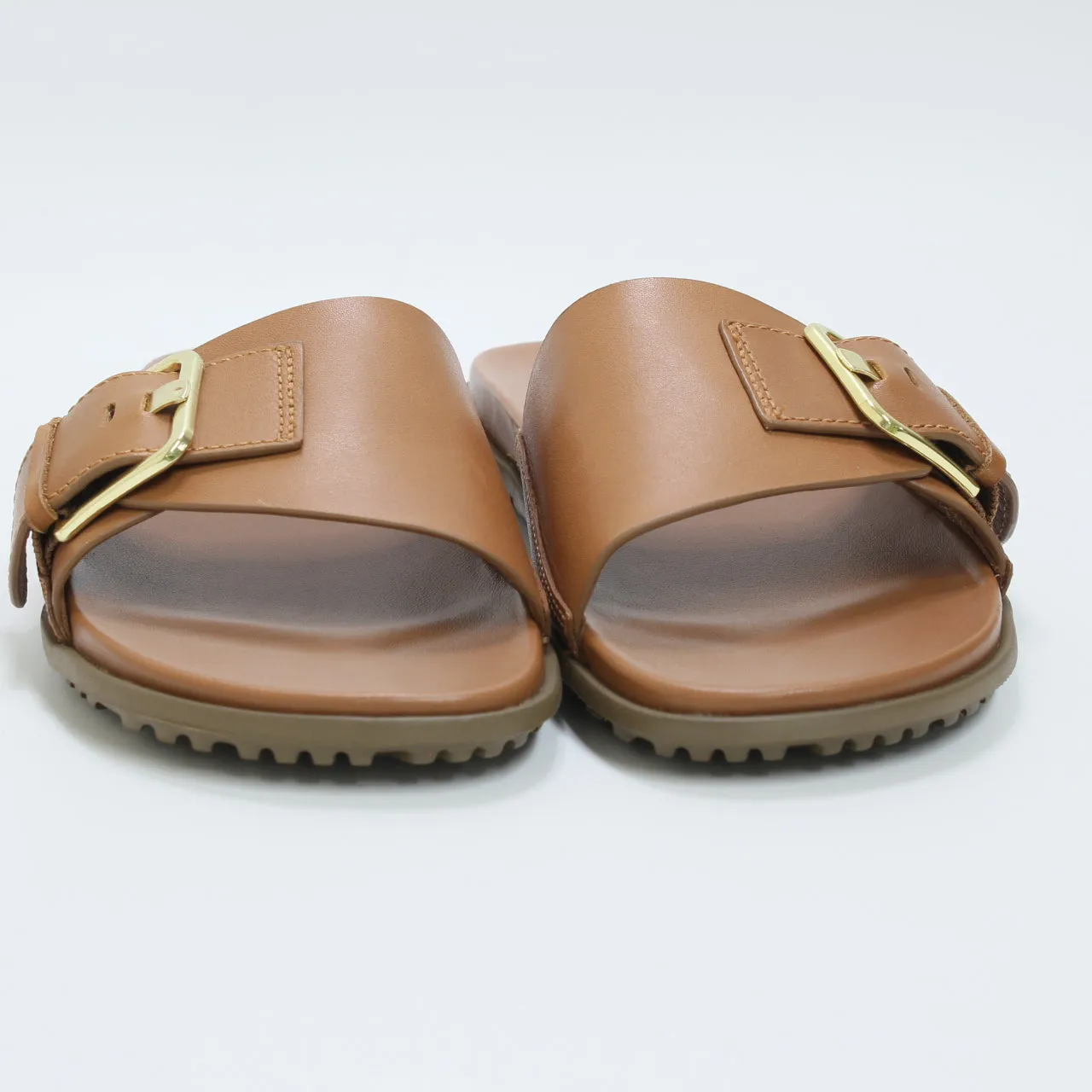 Womens UGG Solivan Buckle Slides Tan